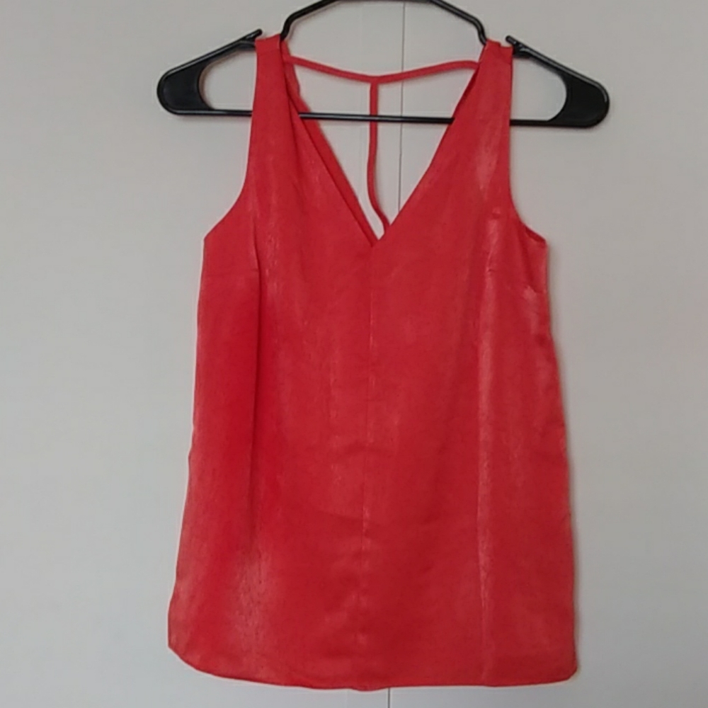 Bar III top tank v-neck t-back orange NWT Sz XXS